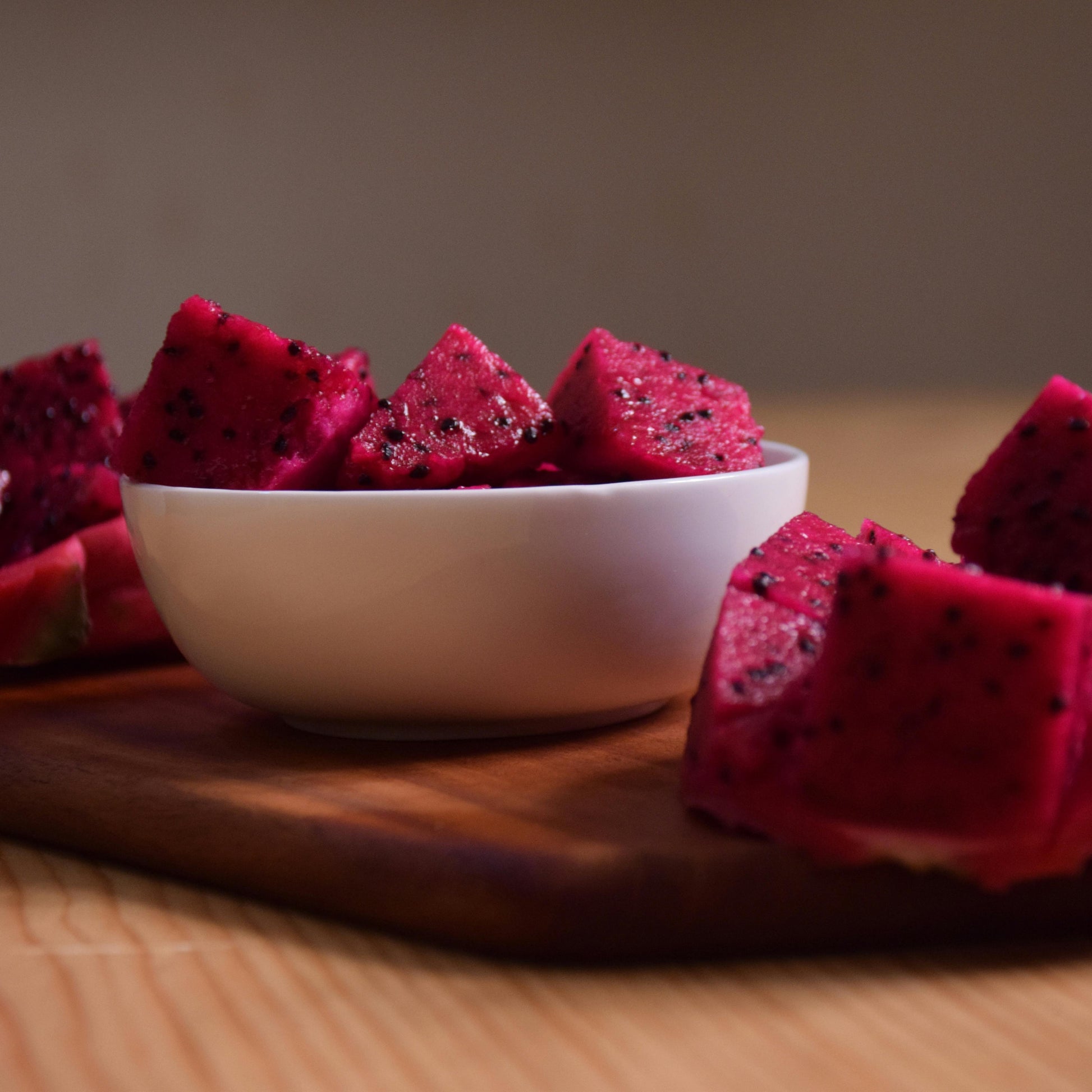 Fruta del dragón picada