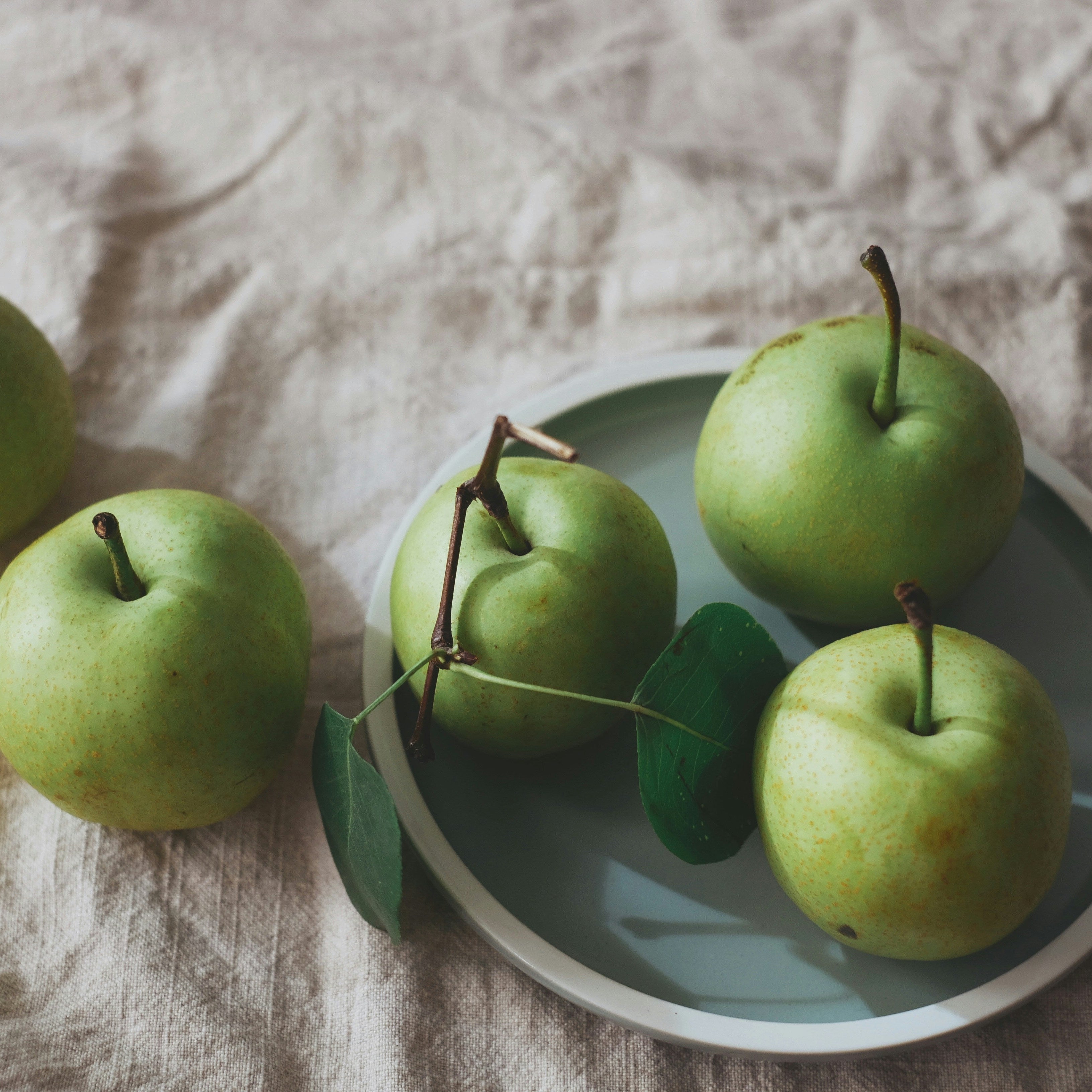 manzana verde cosechada